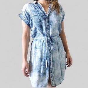 Cloth & Stone Chambray Acid Wash Shirt Dress | Size XS | Excellent Condition